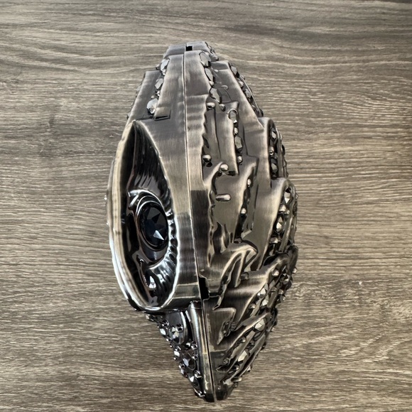 RARE Kurt Geiger Gunmetal Raven Head Clutch/Crossbody Bag - Picture 4 of 6